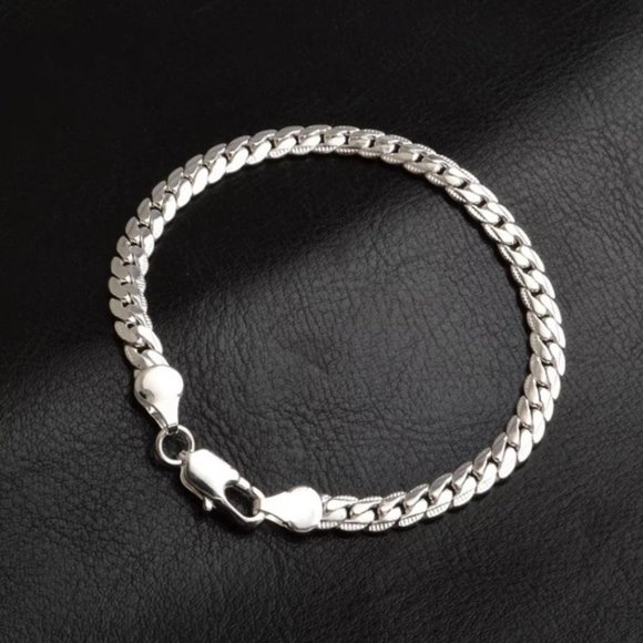 Jewelry - 925 Sterling Silver Flat Snake Chain Bracelet